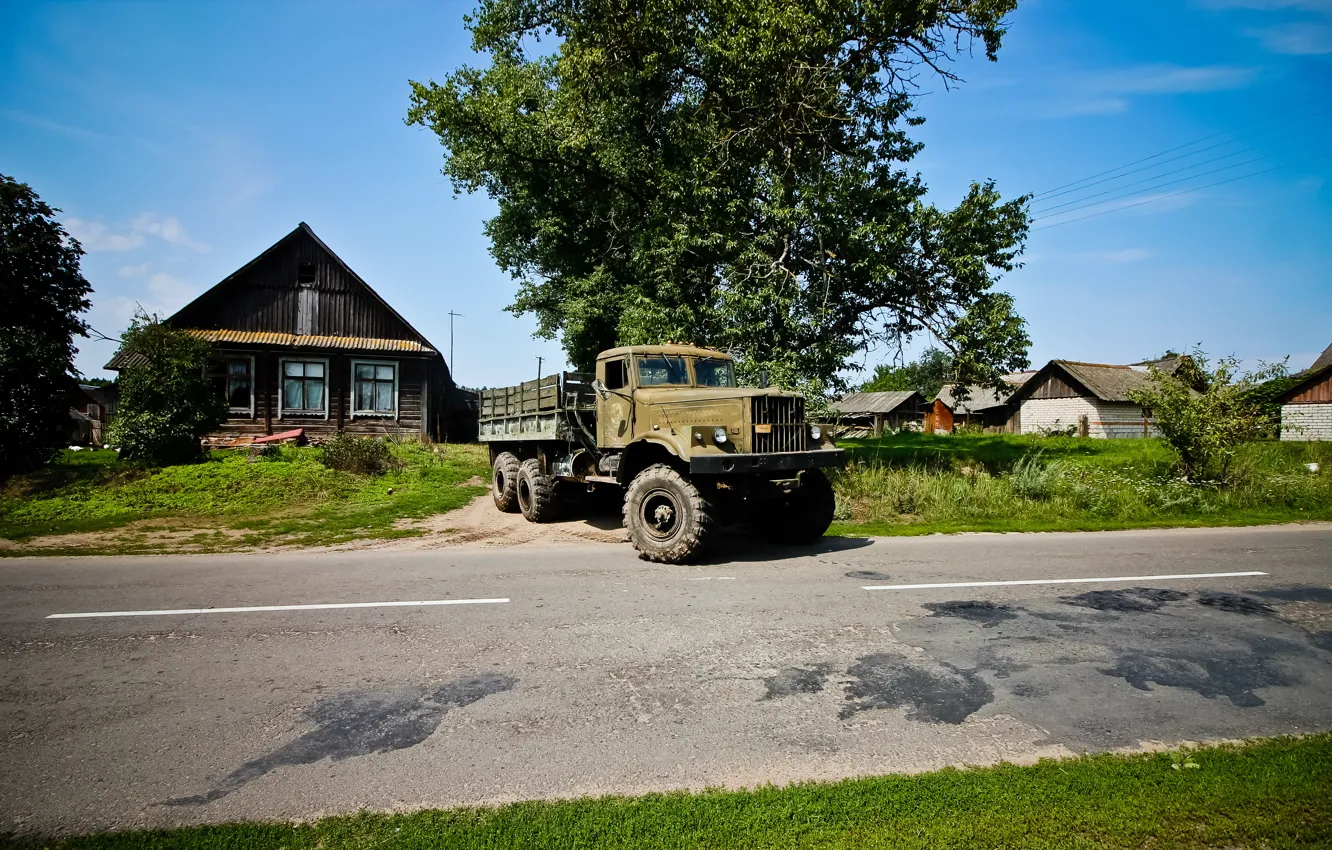 Фото обои Грузовик, СССР, Краз 255б, Людоед, КРАЗ