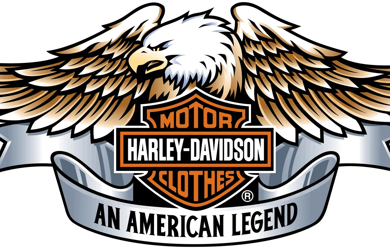 Фото обои Harley Davidson, logo, eagle, engine