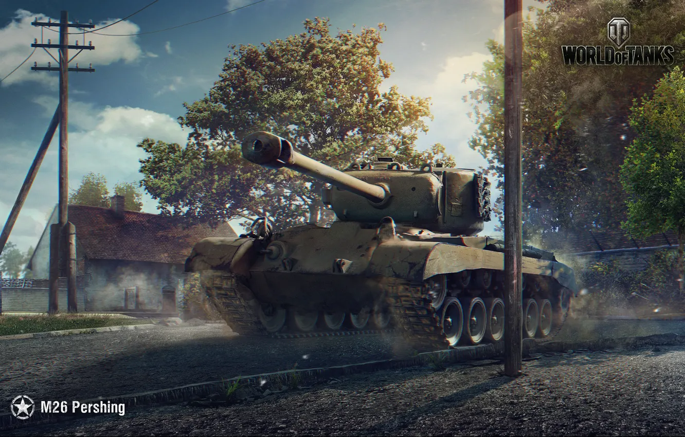 Фото обои WoT, World of Tanks, Мир Танков, M26 Pershing, Wargaming Net