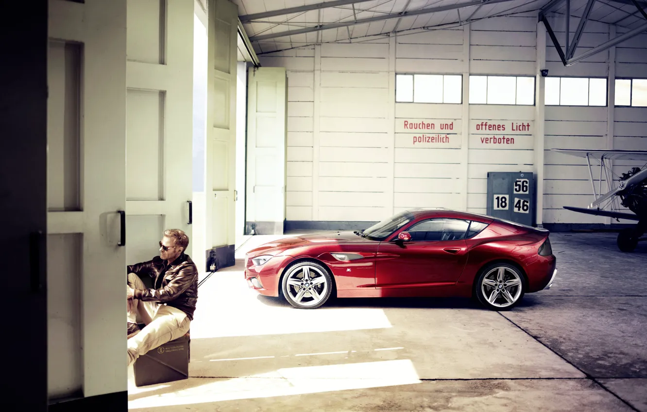 Фото обои ангар, мужчина, BMW Zagato, Coupe Concept