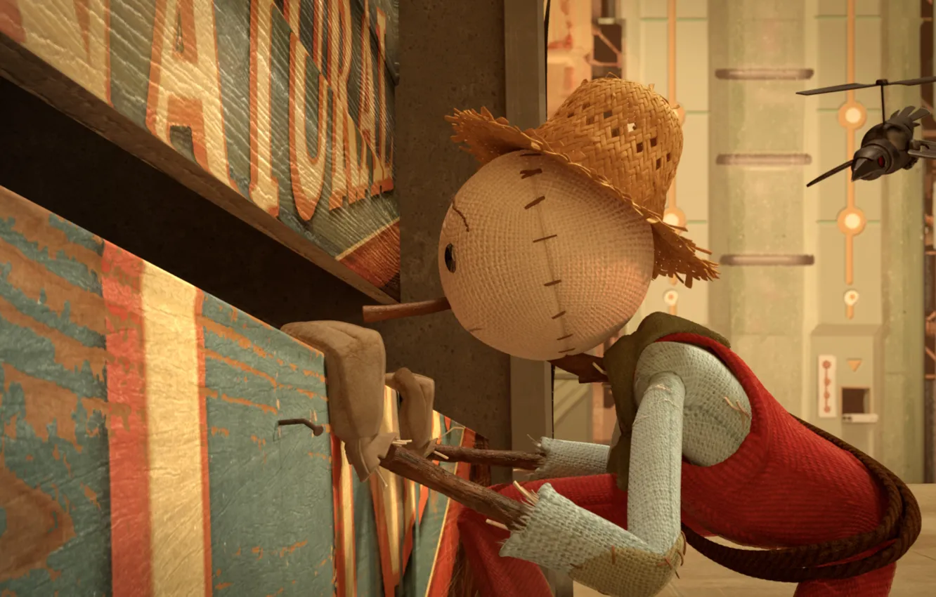 Фото обои лицо, шляпа, шов, гвозди, пугало, The Scarecrow