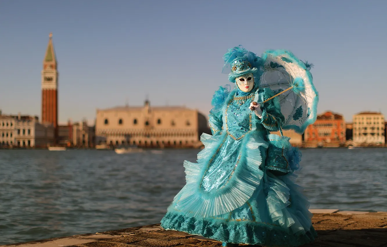 Фото обои город, маска, Carnevale di Venezia