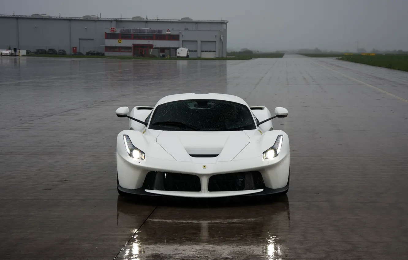 Фото обои Light, Ferrari, White, Rain, LaFerrari