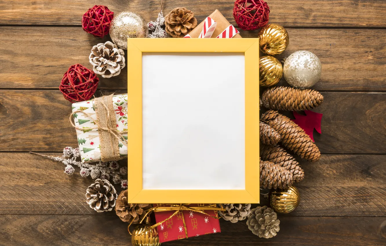 Фото обои украшения, рамка, Новый Год, Рождество, Christmas, wood, New Year, decoration