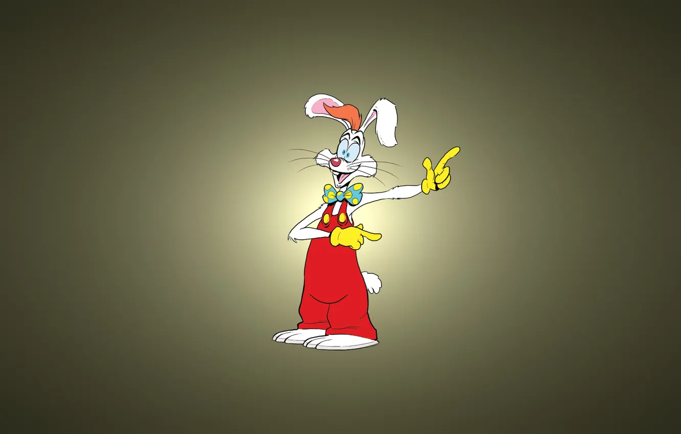 Фото обои заяц, бант, Кто подставил кролика Роджера, Who Framed Roger Rabbit, темноватый фон