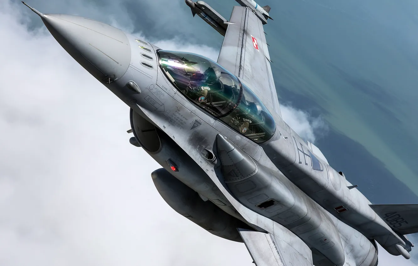 Фото обои полет, кабина, Lockheed Martin, F-16D