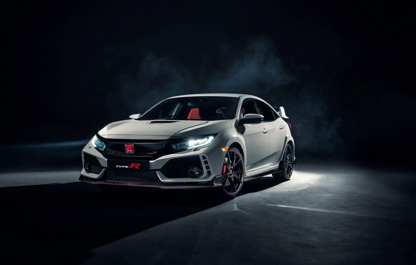 Фото обои Honda, черный фон, хонда, Civic, цивик, Type R