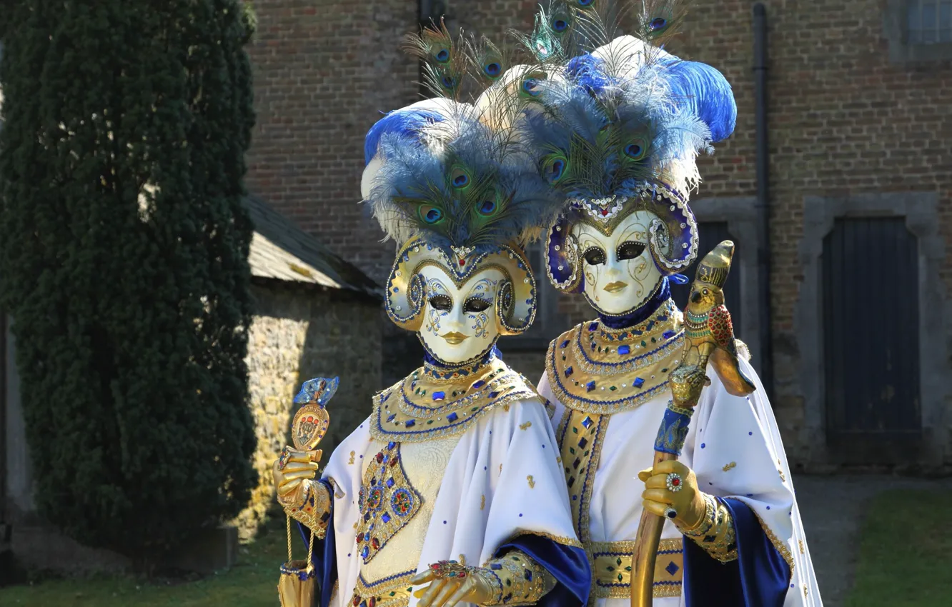 Фото обои украшения, перья, карнавал, маски, карнавальные костюмы