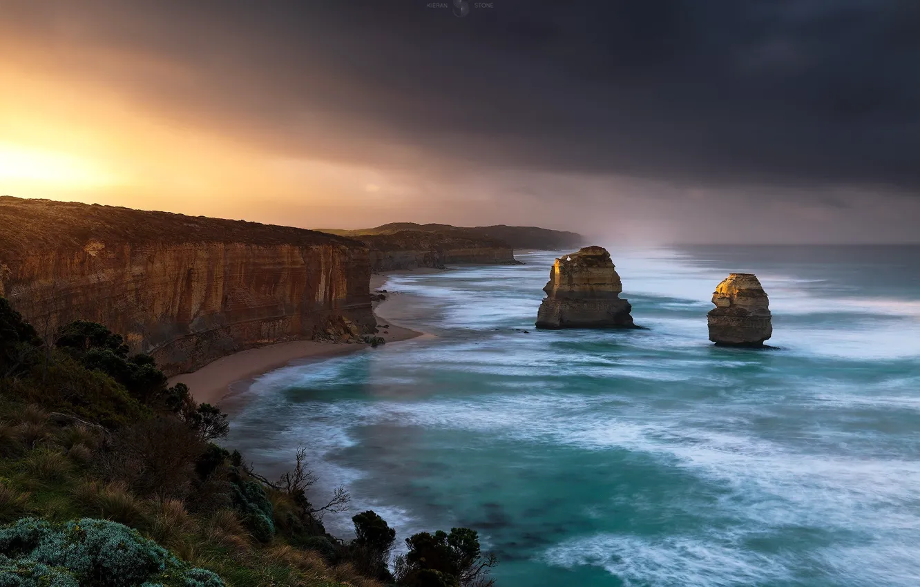 Фото обои море, небо, свет, океан, берег, Австралия