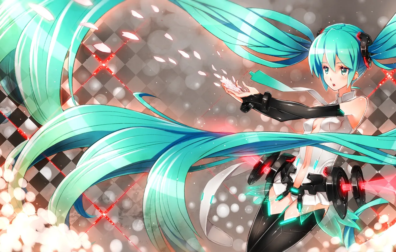Фото обои девушка, арт, vocaloid, hatsune miku, вокалоид, miku append, gabiran