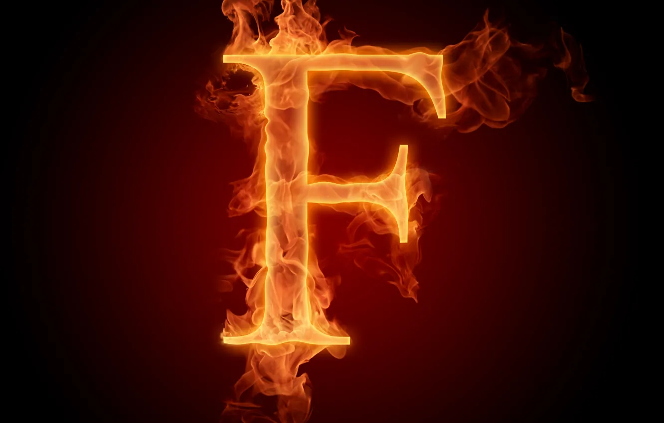 Фото обои огонь, пламя, буква, алфавит, литера