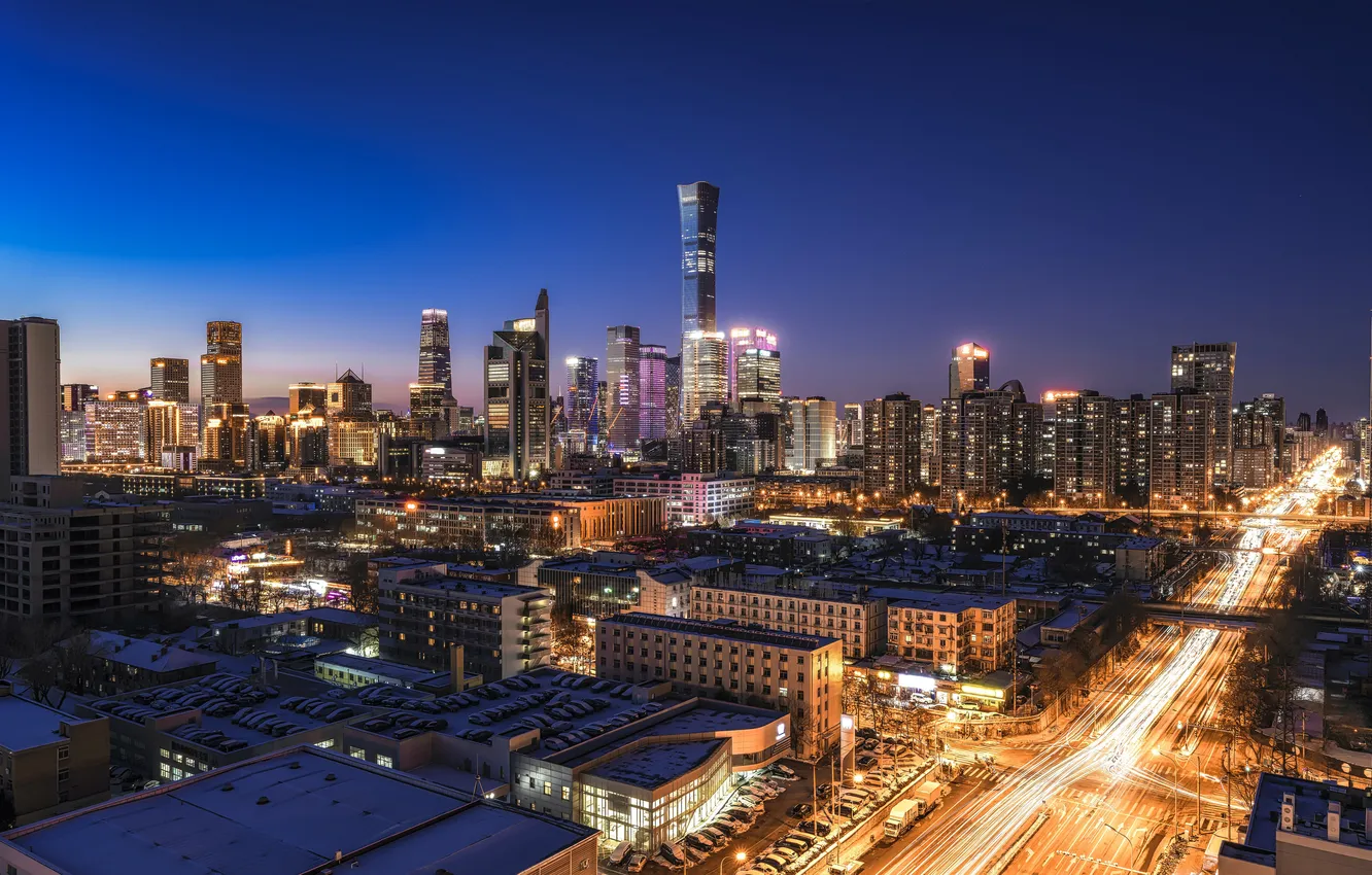Фото обои China, небоскребы, горизонт, Китай, Beijing, Skyline, Пекин, Skyscrapers