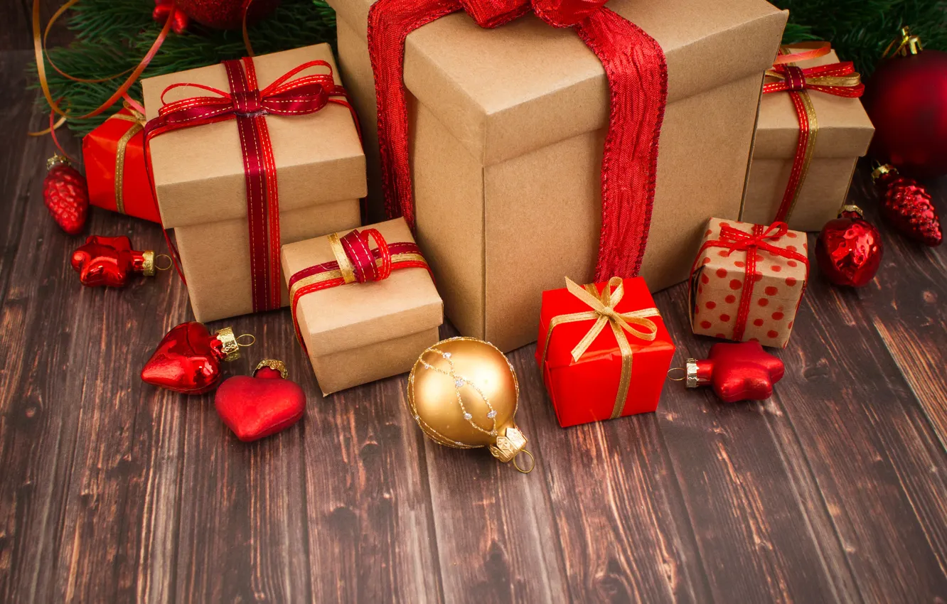 Фото обои украшения, игрушки, Новый Год, Рождество, подарки, happy, Christmas, wood