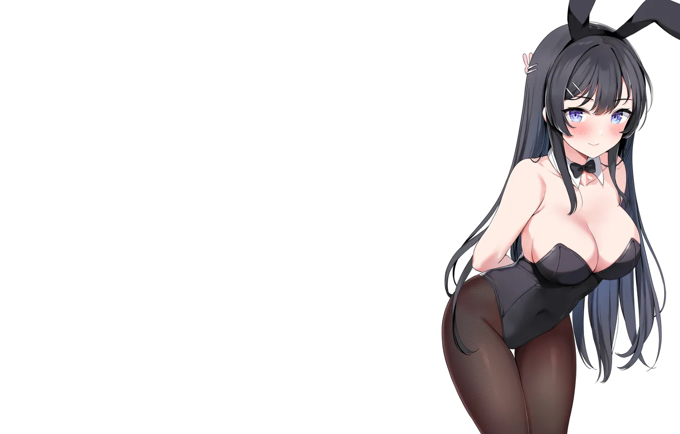 Фото обои girl, sexy, cleavage, long hair, boobs, anime, beautiful, purple eyes