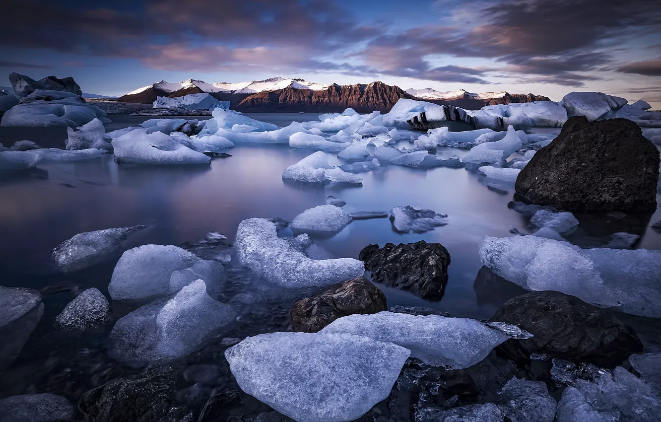 Фото обои Исландия, Iceland, Ice Lagoon