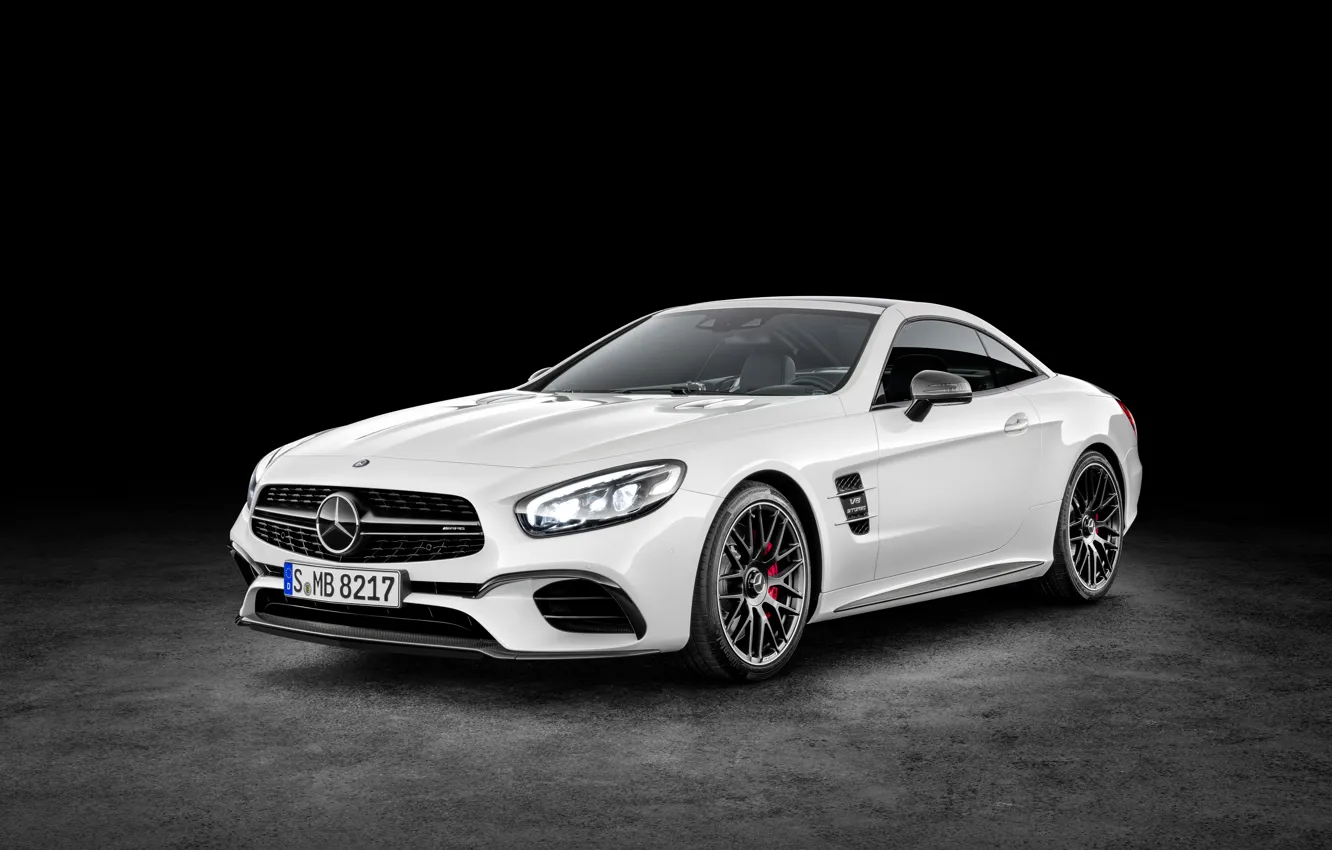 Фото обои Mercedes-Benz, Авто, Белый, Машина, Car, SL 63, 2015, Mercedes-AMG
