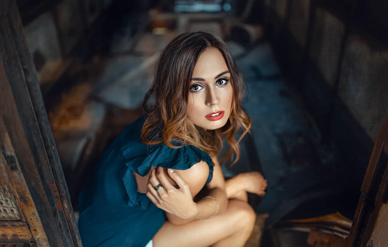 Фото обои взгляд, девушка, лицо