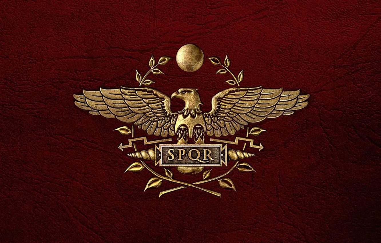 Фото обои красный, фон, кожа, символ, герб, империя, рим, римская