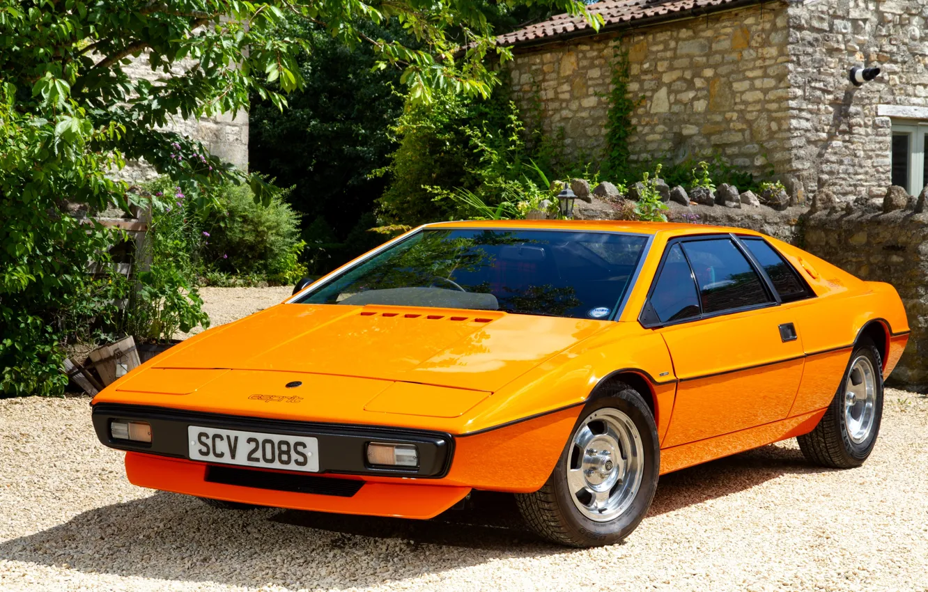 Фото обои оранжевый, купе, Lotus, 1976, Esprit, Italdesign, Giugiaro