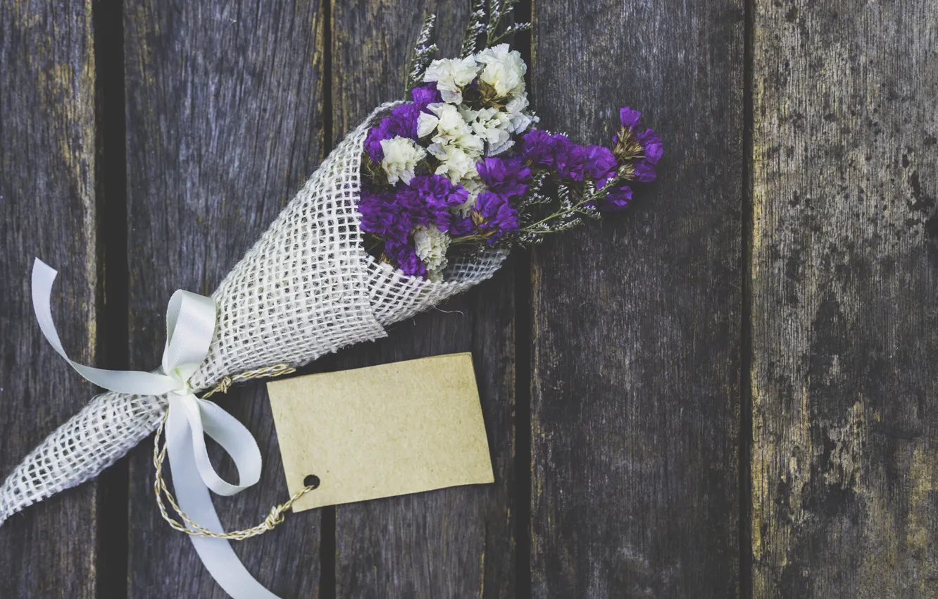 Фото обои цветы, букет, wood, flowers, purple