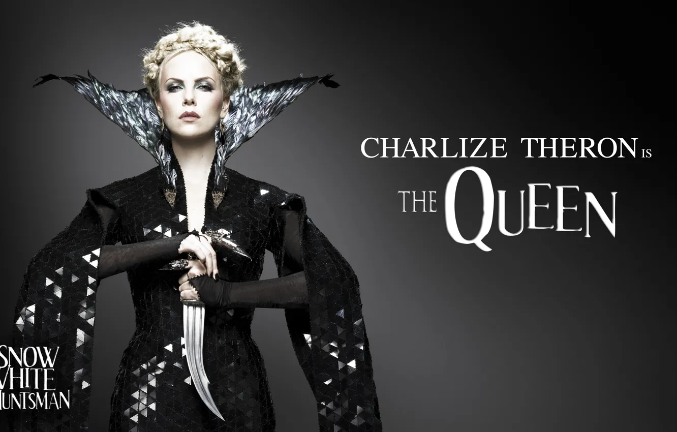 Фото обои Charlize Theron, Шарлиз Терон, королева, злая, Snow White and the Huntsman, Белоснежка и охотник