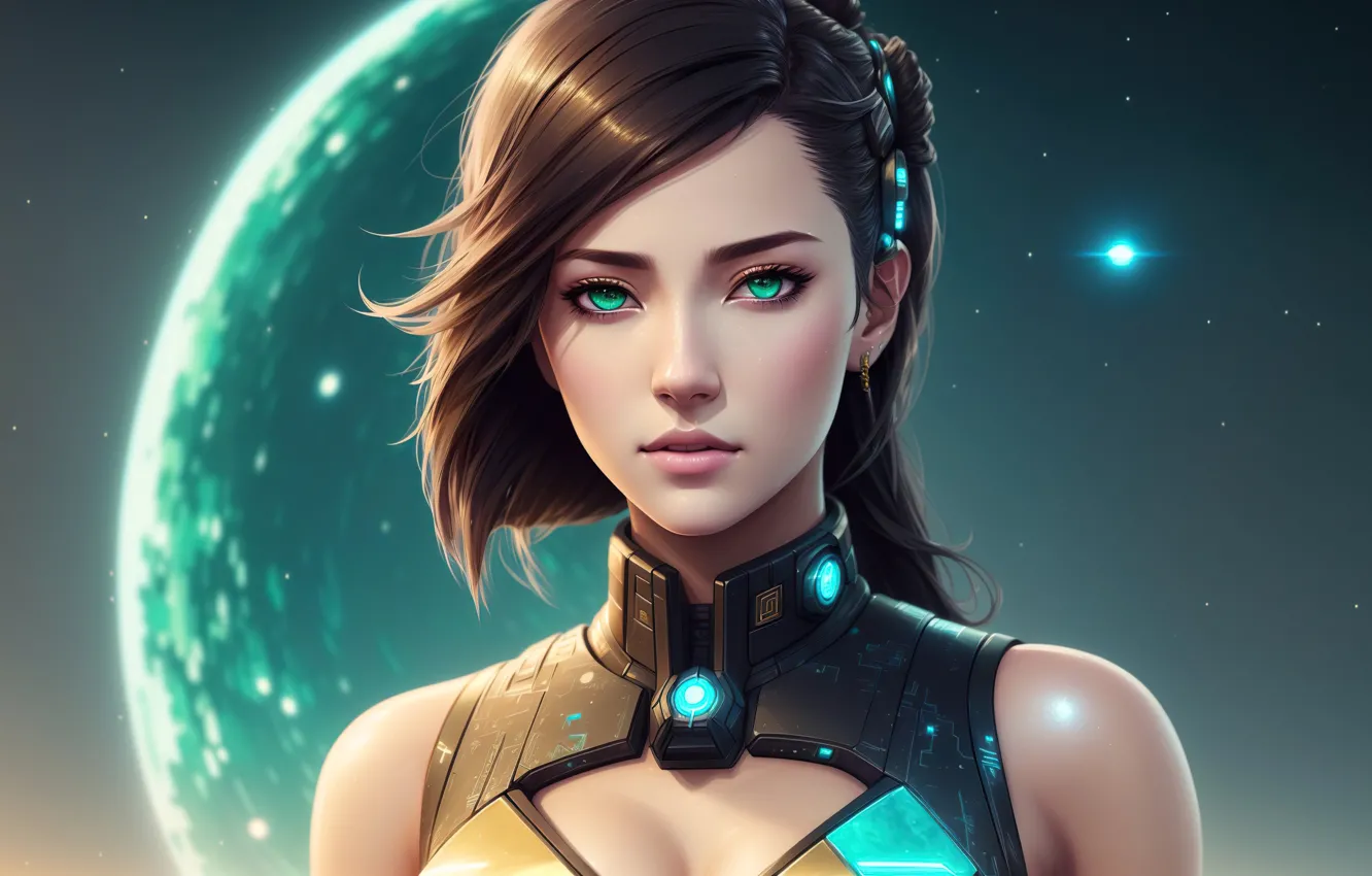 Фото обои girl, fantasy, art, digital art, fantasy art, fantasy girl, Cyberpunk, Stable Diffusion