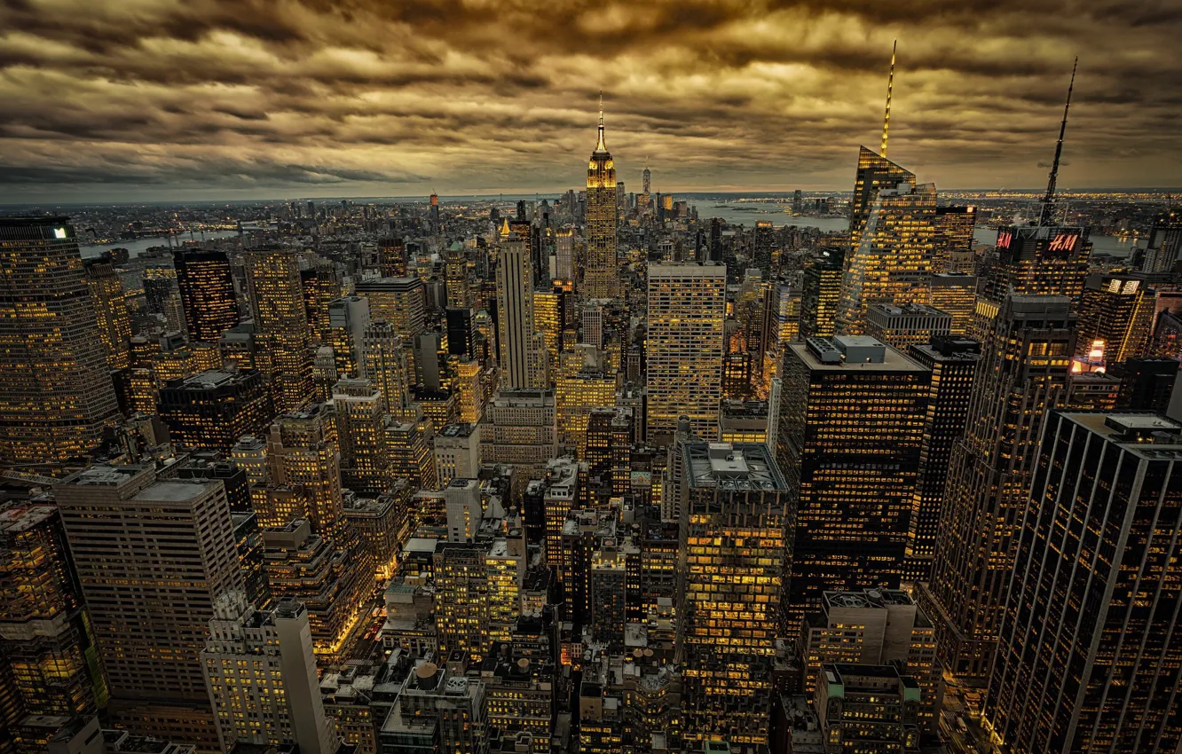 Фото обои New York, NYC, in gold