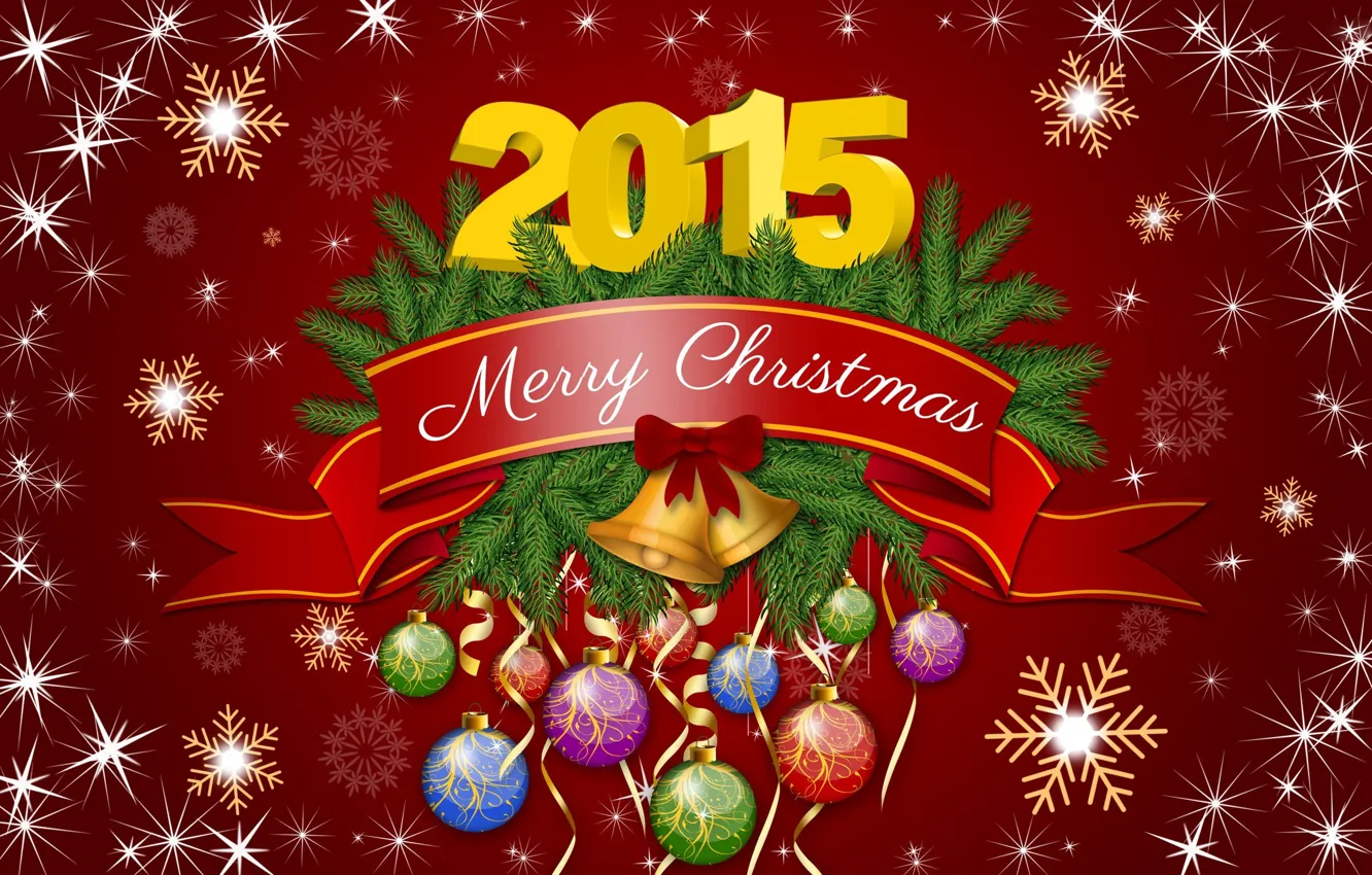 Фото обои украшения, графика, новый год, рождество, 2015