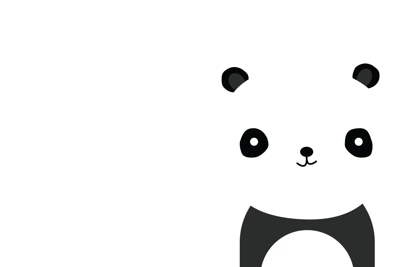 Фото обои белый, улыбка, чёрный, минимализм, панда