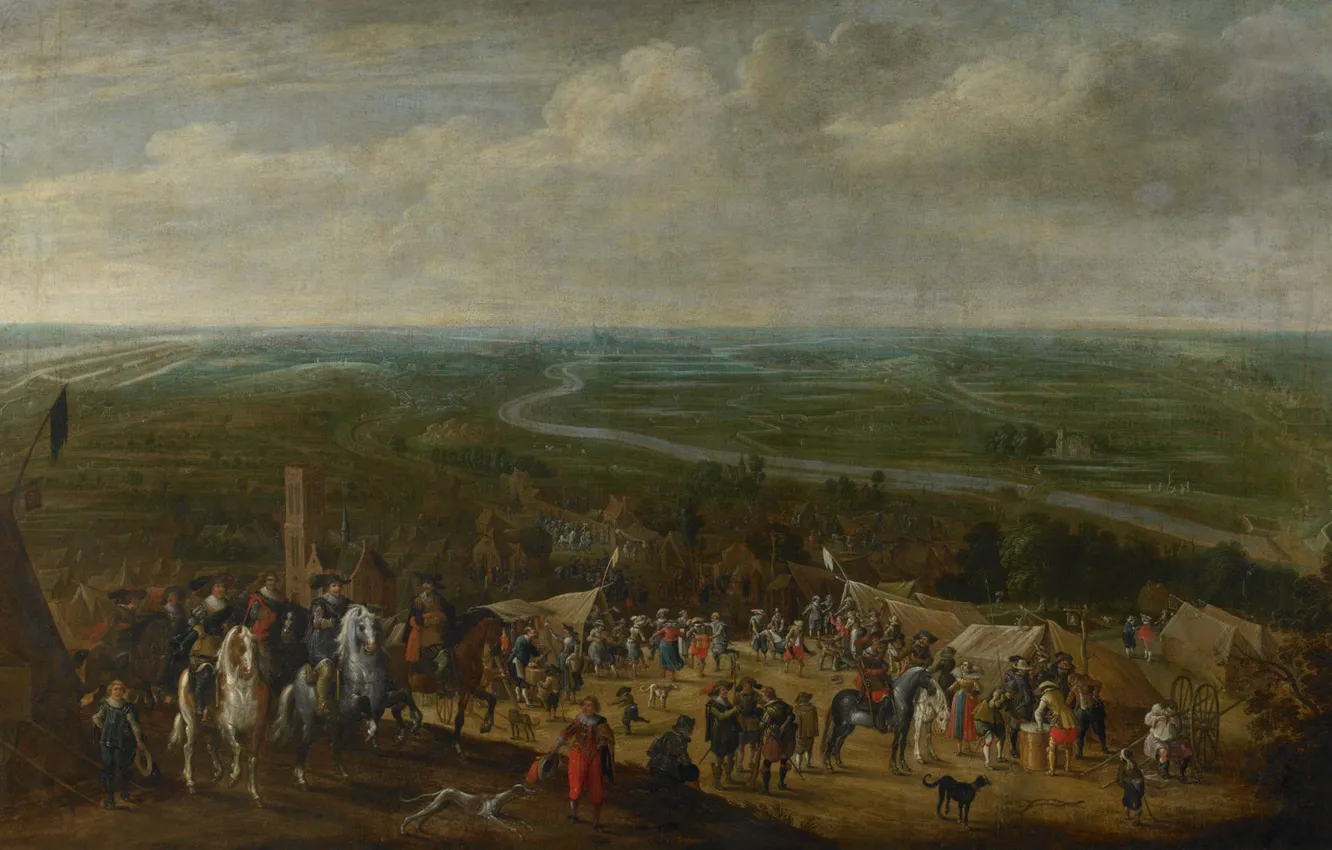 Фото обои масло, картина, холст, Pauwels van Hillegaert, 1631, Принц Фредерик Генри при осаде Хертогенбос