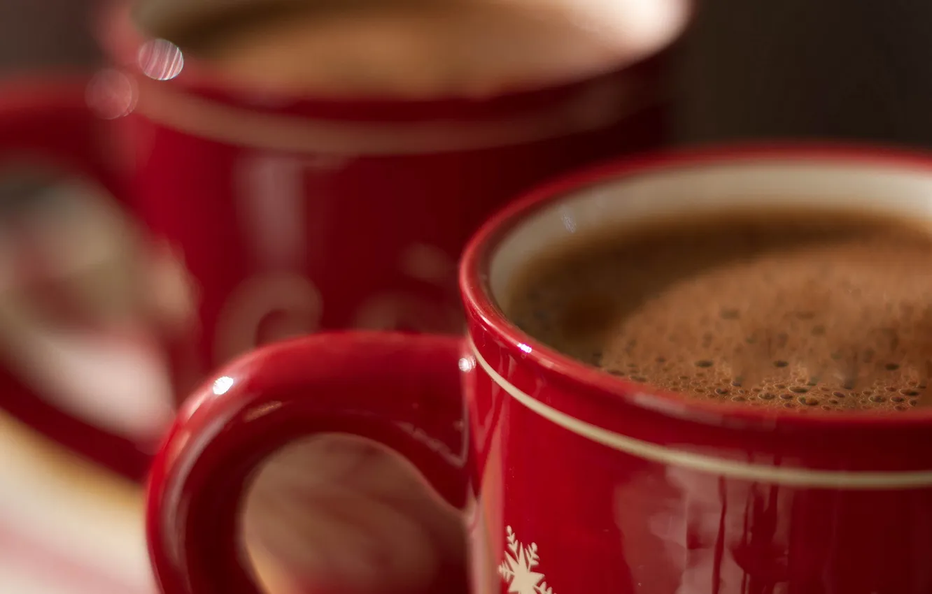 Фото обои макро, чашки, Hot Chocolate