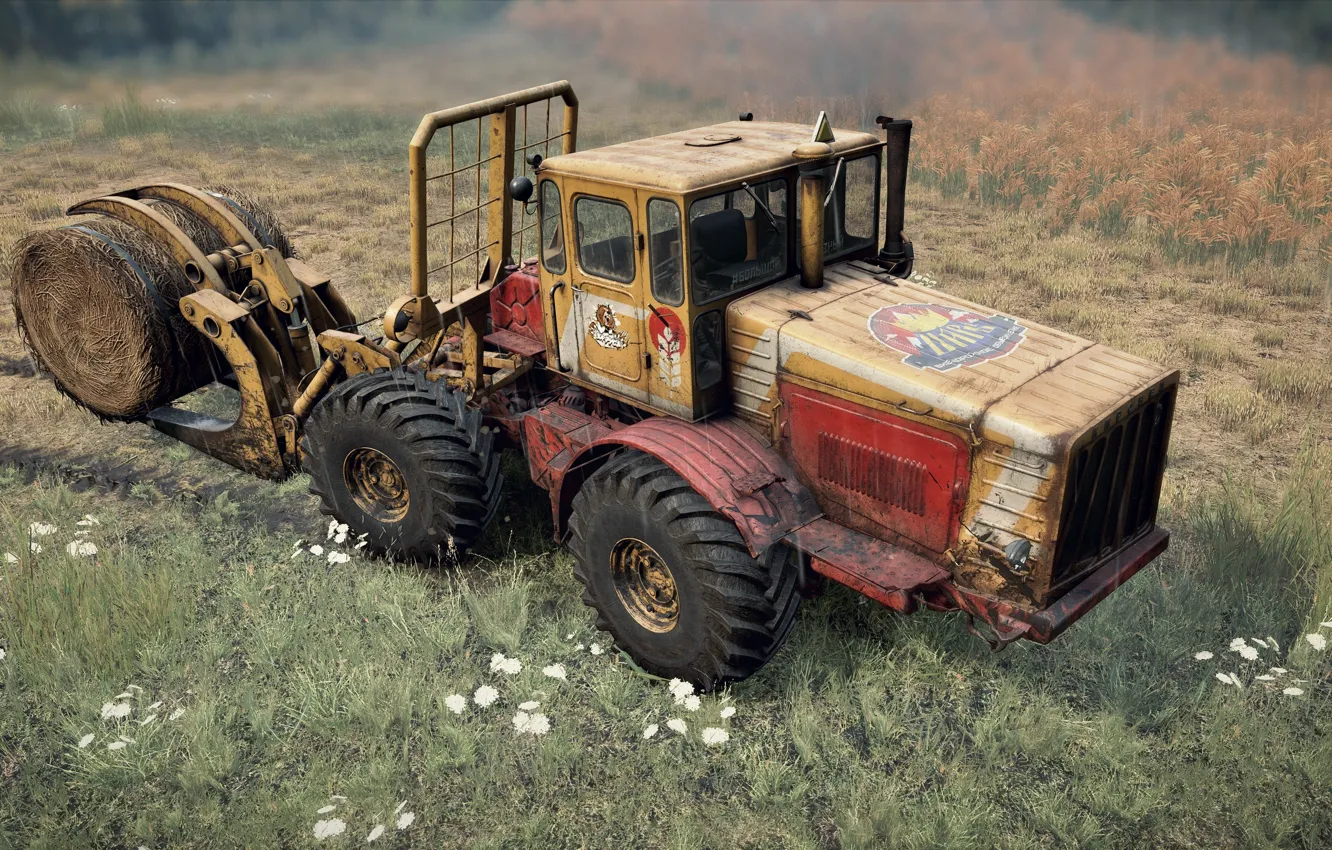 Фото обои HDR, Flower, Rain, Game, Field, Tractor, UHD, Xbox One X