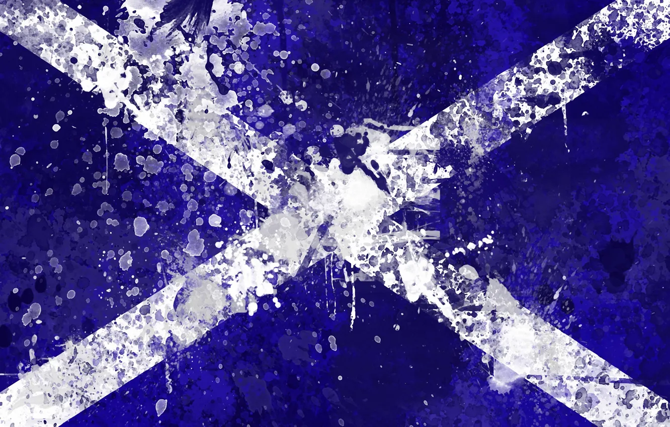 Фото обои краски, Шотландия, флаг, Scotland, flag