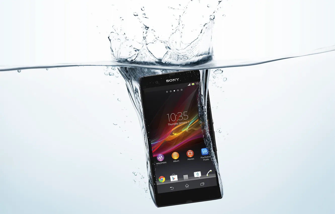 Фото обои sony, xperia, mobile, waterproof