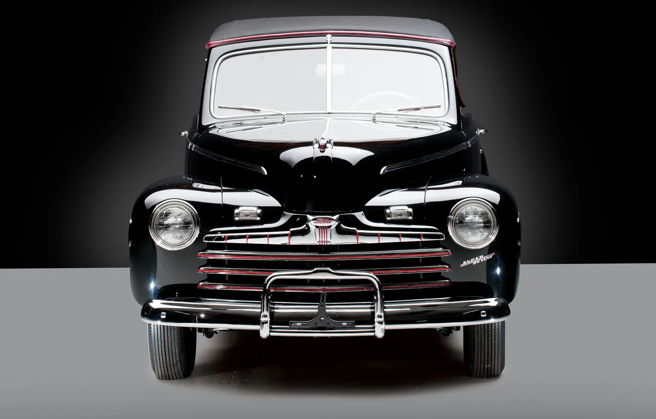 Фото обои Coupe, ретро автомобили, Convertible, 1946, retro cars, Ford V8 Super Deluxe