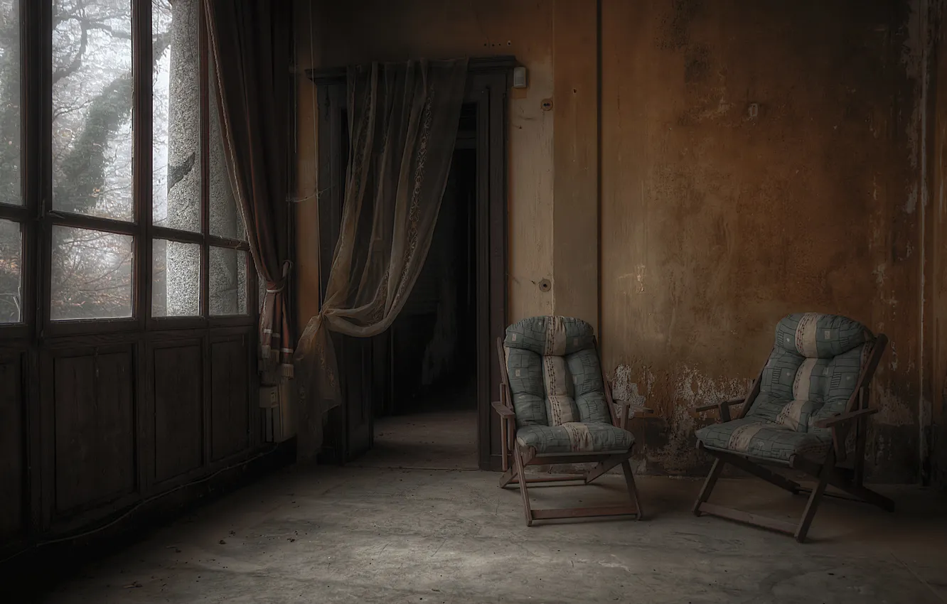 Фото обои комната, окно, кресла