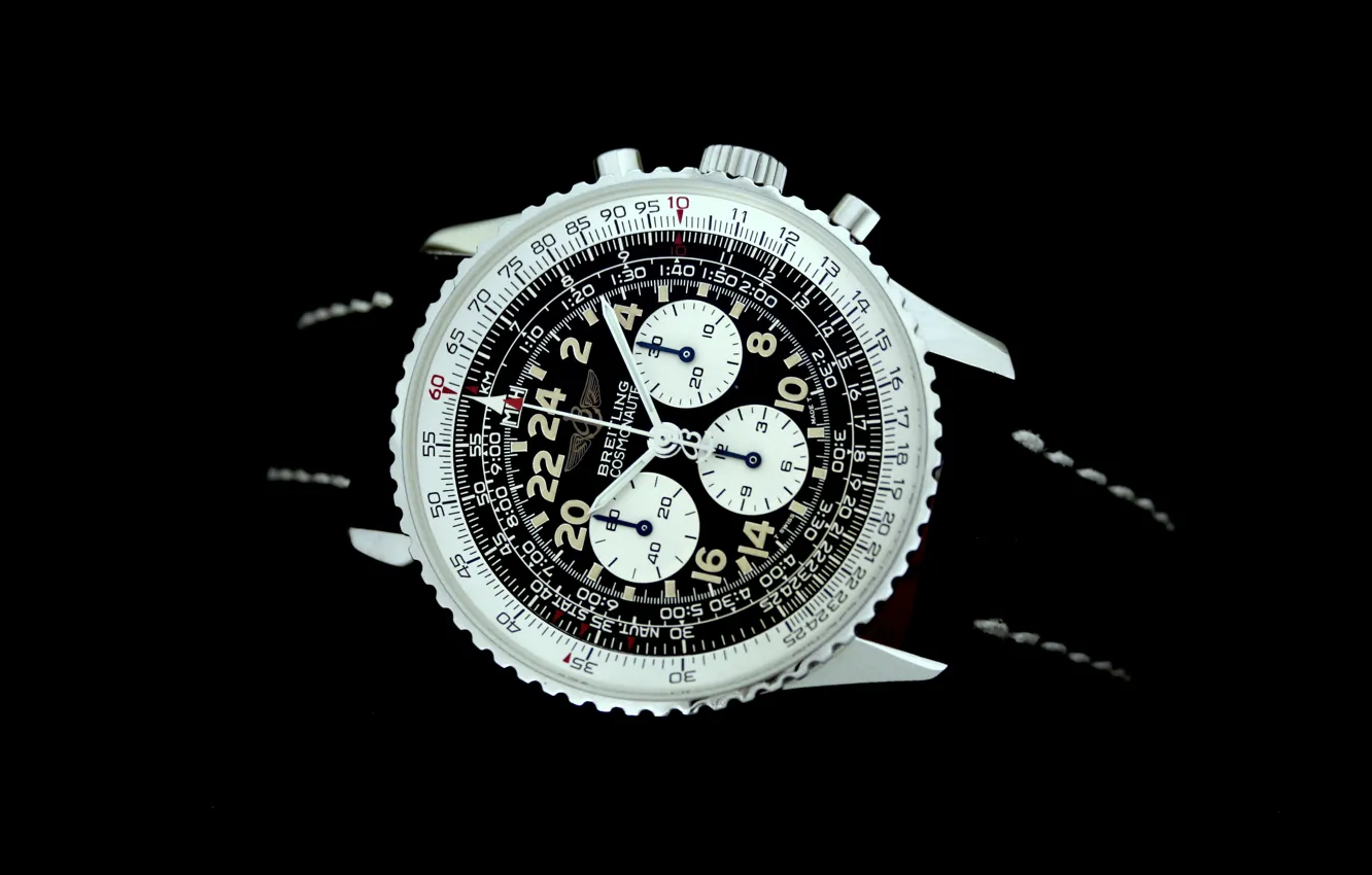 Фото обои Time, Watch, Breitling, Clock, dial, chronograph, wristwatch