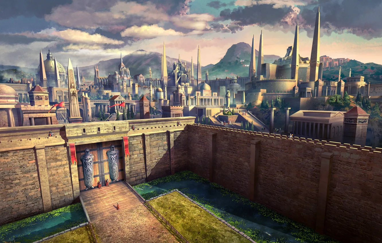 Фото обои замок, площадь, пик