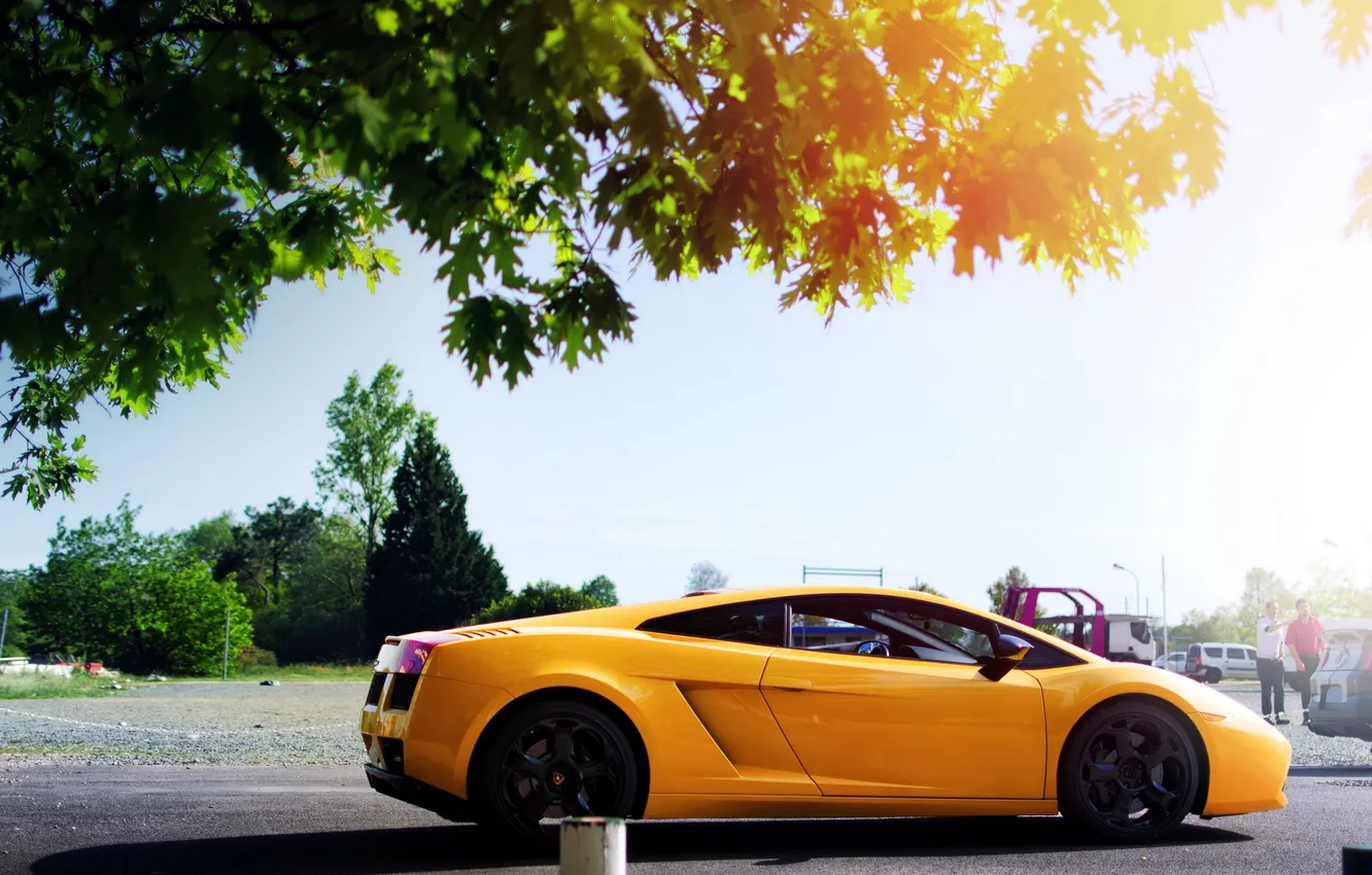 Фото обои машина, свет, Lamborghini Gallardo
