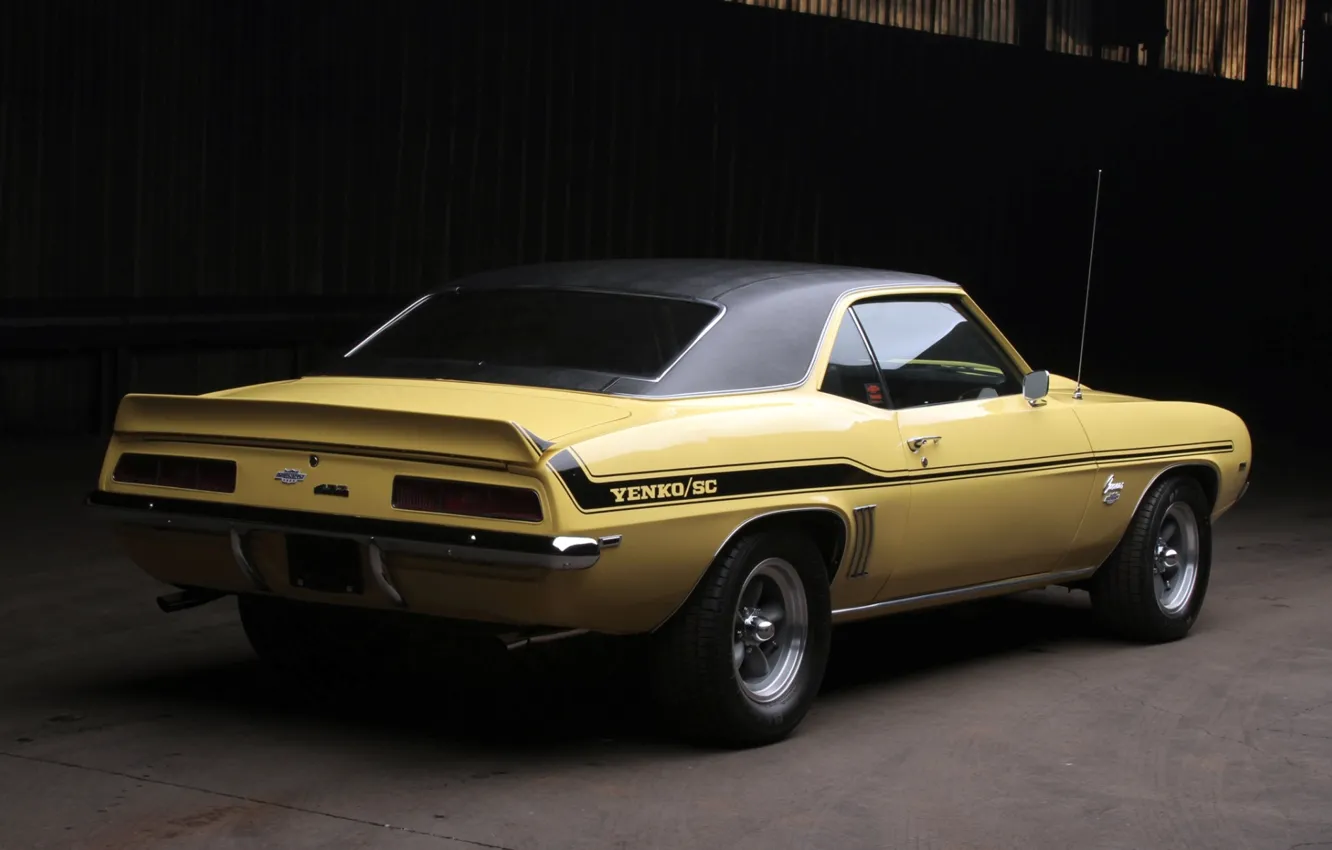 Фото обои фон, Chevrolet, 1969, Камаро, Шевроле, Camaro, вид сзади, Muscle car