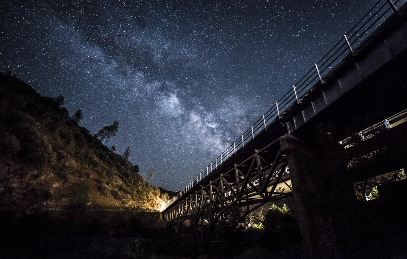 Фото обои космос, звезды, мост, млечный путь