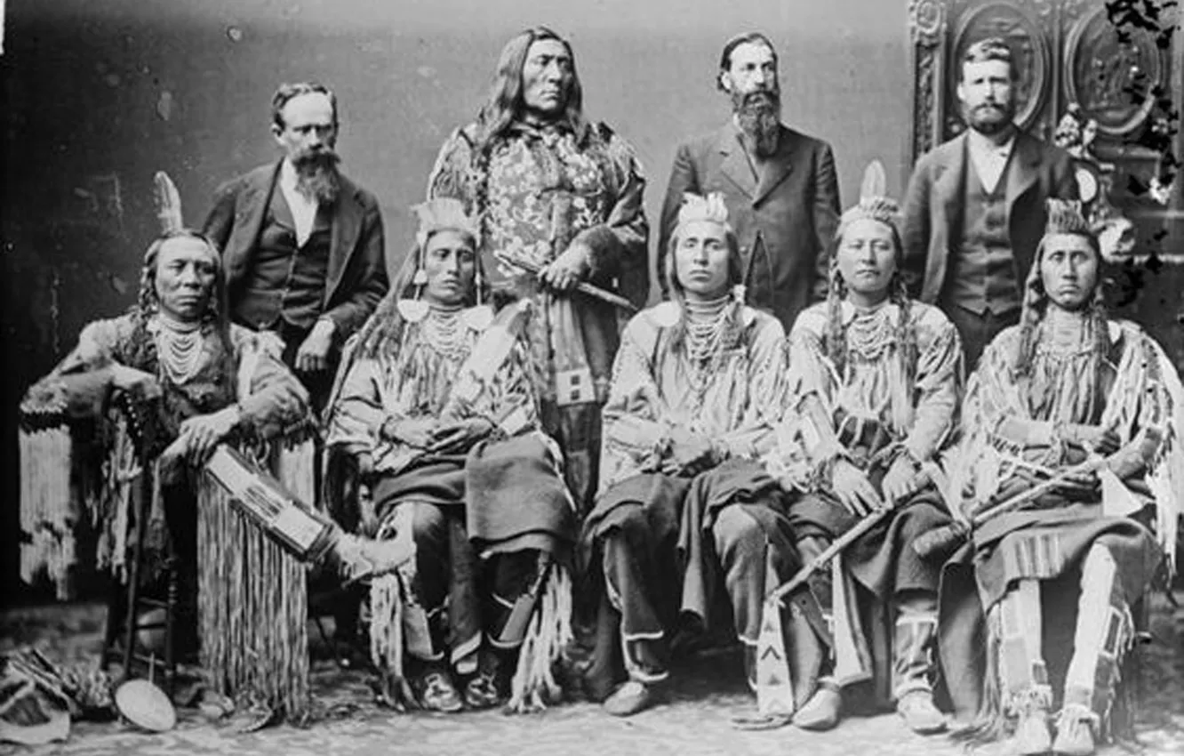 Фото обои warriors, native american, first people, chiefs, crow indians, leaders