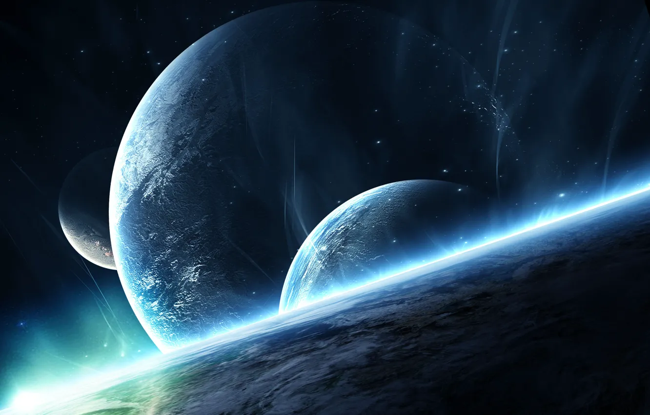 Фото обои звезды, поверхность, восход, атмосфера, planets