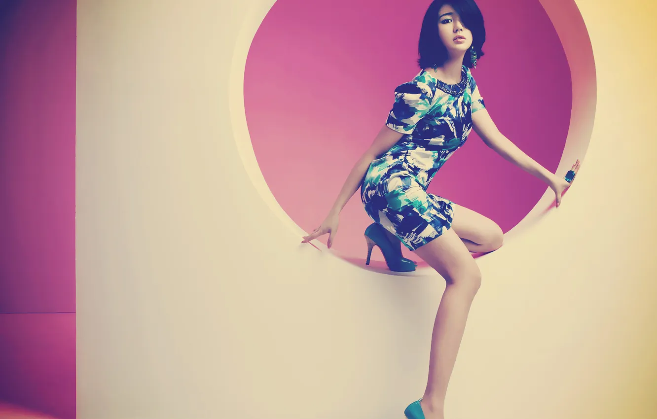 Фото обои девушка, модель, фигура, платье, азиатка, обои девушки, wallpapers
