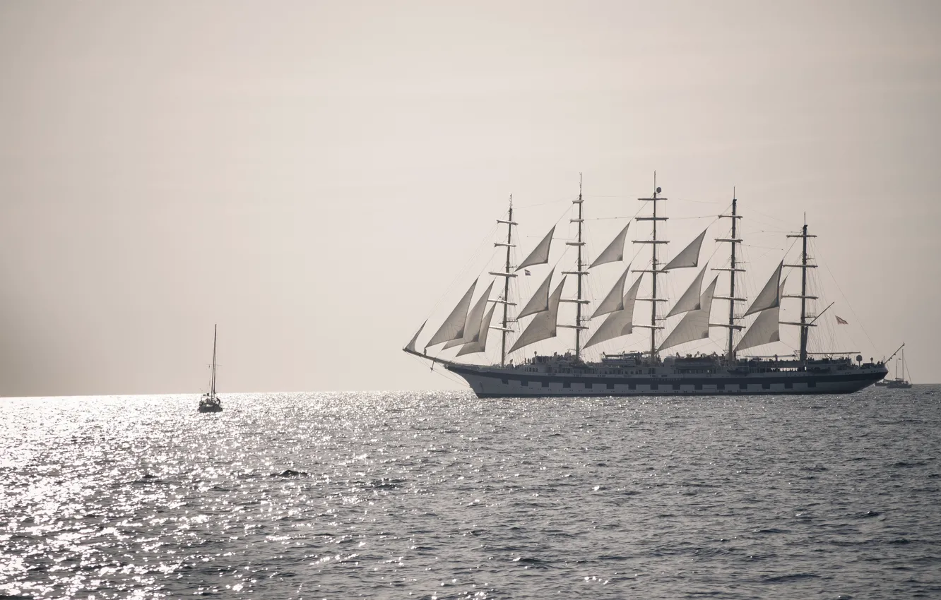 Фото обои море, корабль, парусник