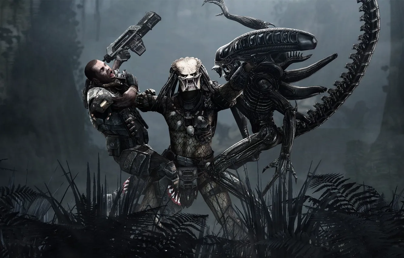 Фото обои Alien, games, predator