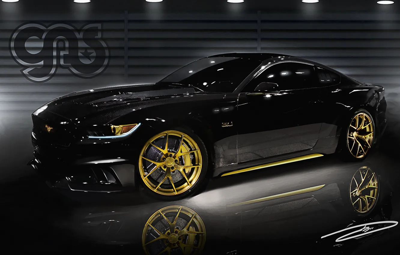 Фото обои Ford Mustang, Design, Tuning, Galpin, Black&ampamp;Gold Edition