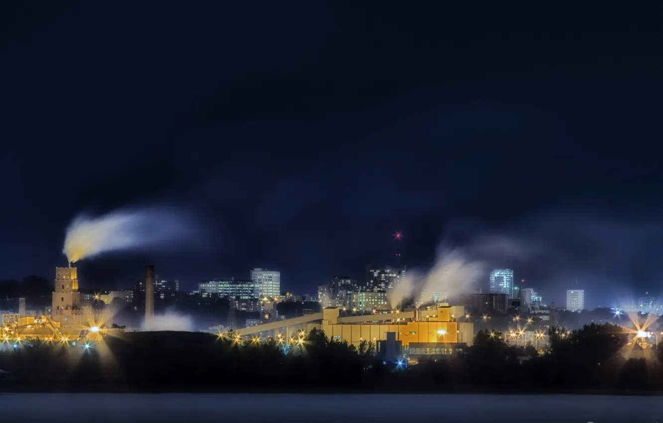 Фото обои город, long exposure, Skyline Québec