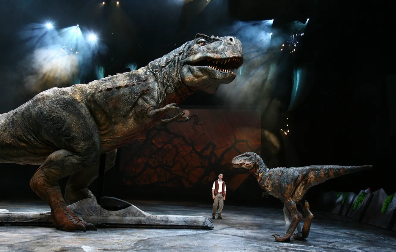 Фото обои человек, динозавры, студия, Сьёмка