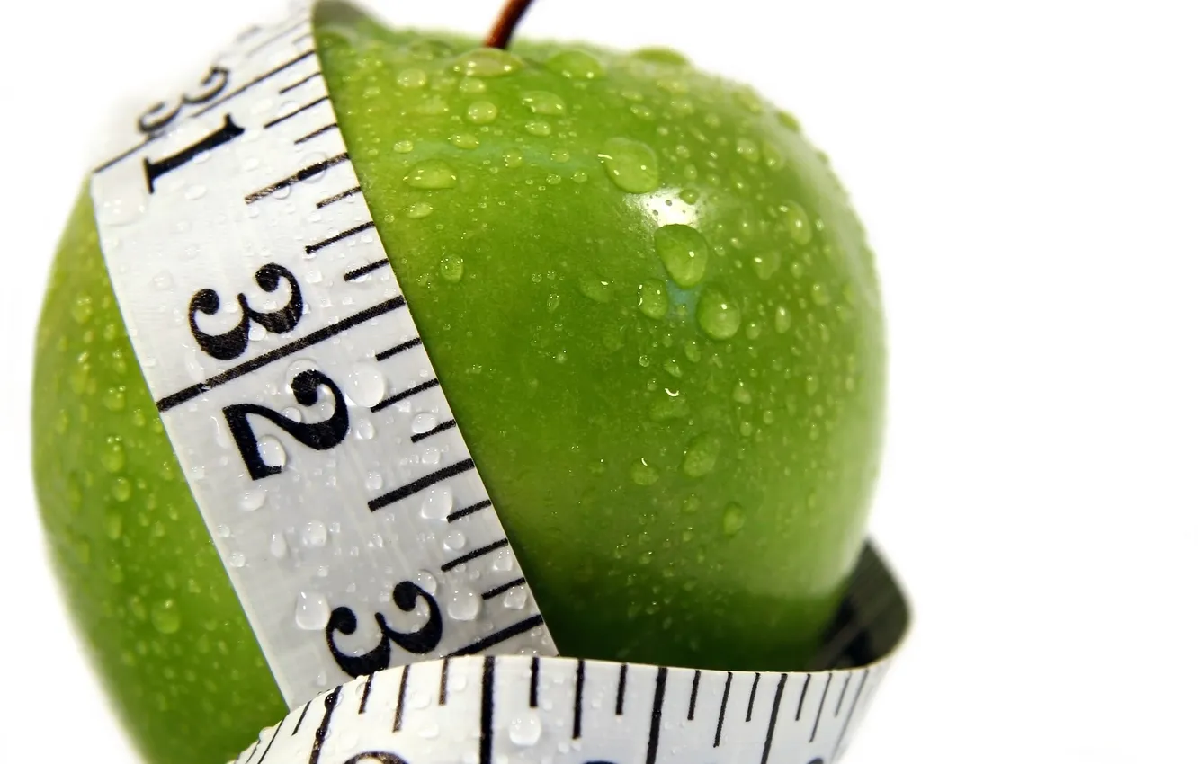 Фото обои вода, капли, apple, яблоко, water, drops, диета, diet
